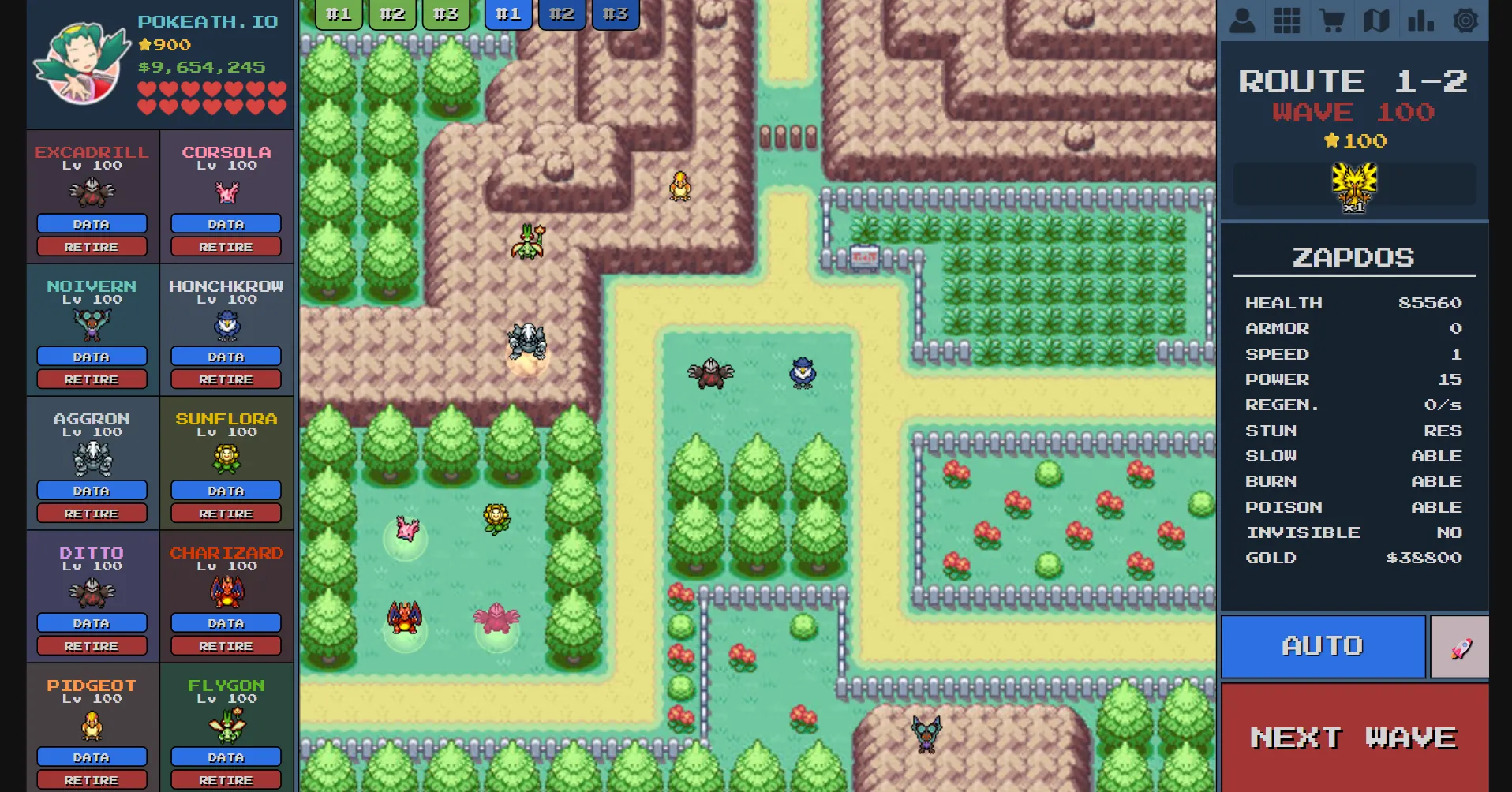 Route 1-2 No-Damage Team Setup