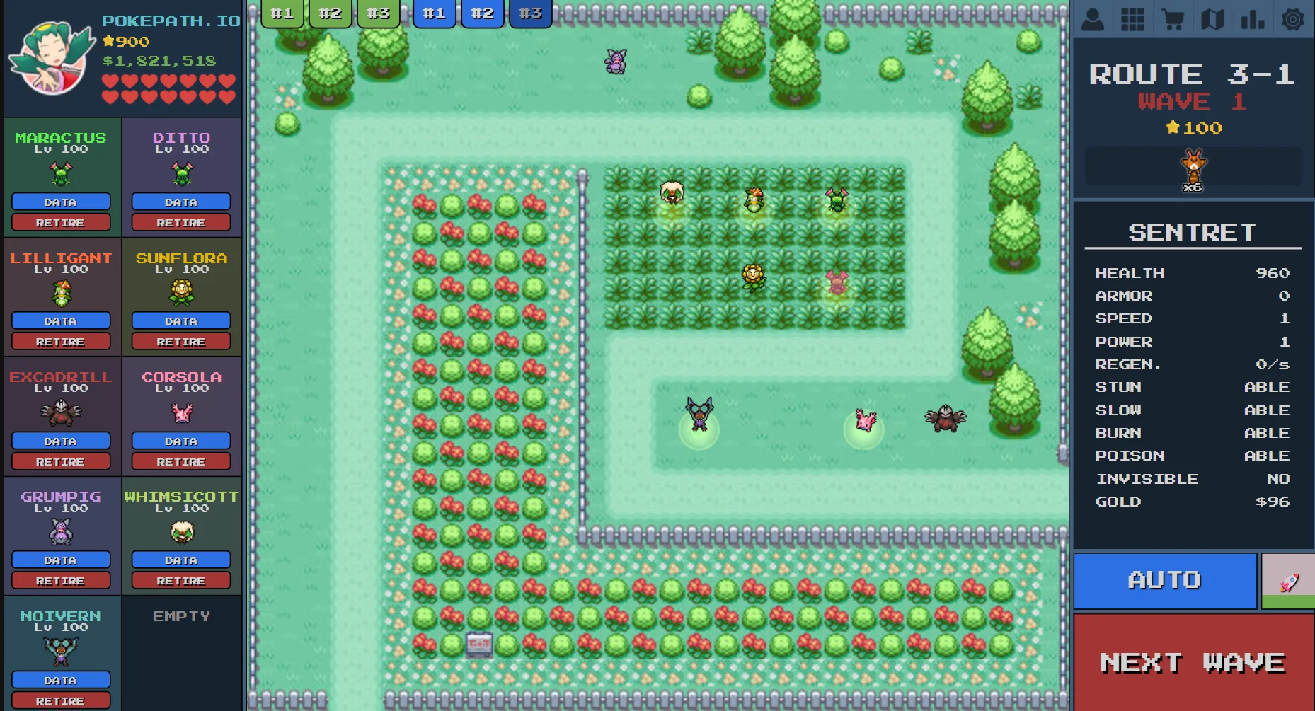 Route 3-1 No-Damage Team Setup Before REGIROCK